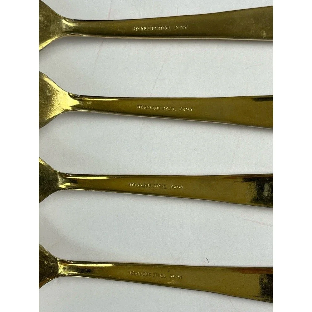Gold Plated Flatware Vintage Silverware Japan‎ Mid Century Replacement 11 Pc MCM
